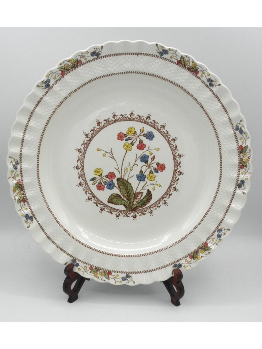 Cowslip by Spode Pattern Code: SP COW 13 IN. Round Floral Scalloped Edge Platter